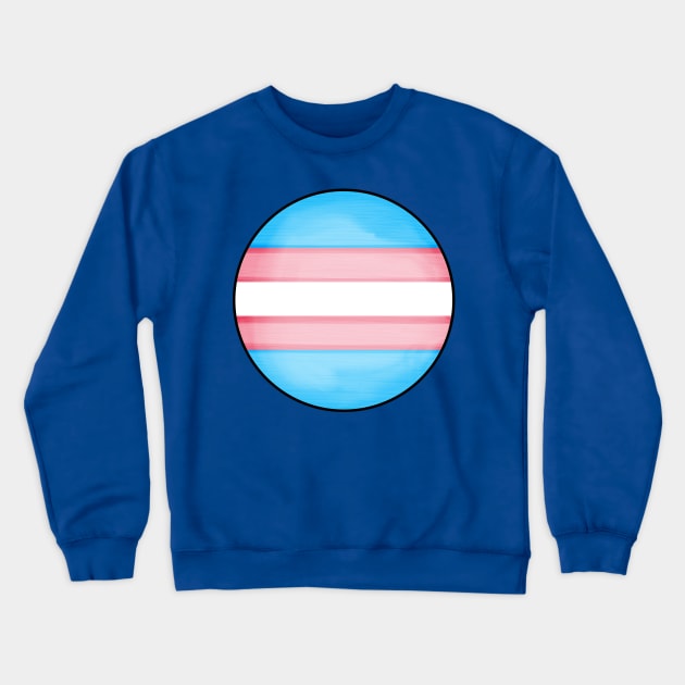 Transgender pride flag colours circular sphere Crewneck Sweatshirt by deathlake